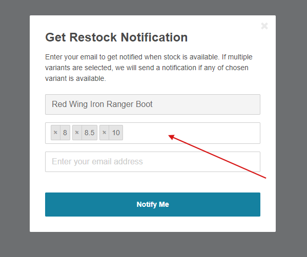 Subscribe multiple product variants